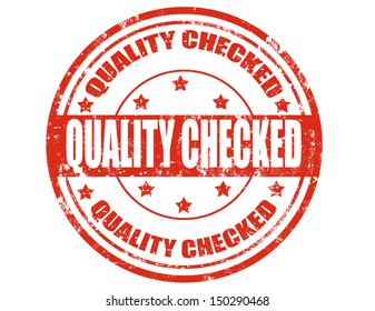 Grunge rubber stamp with text Quality checked,vector illustration