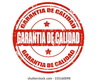 Grunge rubber stamp with text Quality Guarantee in spanish language,vector illustration