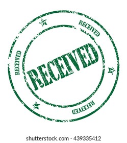 grunge rubber stamp with text "received" on white, vector illustration