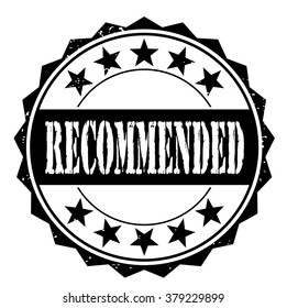 grunge rubber stamp with text "recommended" on white, vector illustration