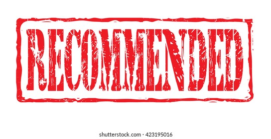 Grunge rubber stamp with text "recommended" inside,vector illustration