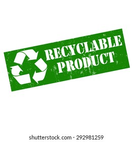 Grunge rubber stamp with text Recyclable product,vector illustration