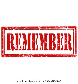 Grunge rubber stamp with text Remember,vector illustration