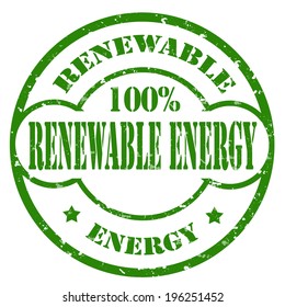 Grunge rubber stamp with text Renewable Energy,vector illustration