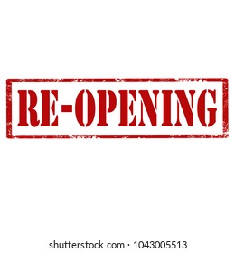 Grunge rubber stamp with text Re-opening,vector illustration