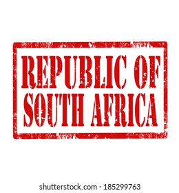 Grunge rubber stamp with text Republic Of South Africa, vector illustration