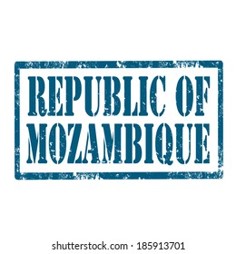 Grunge rubber stamp with text  Republic Of Mozambique,vector illustration