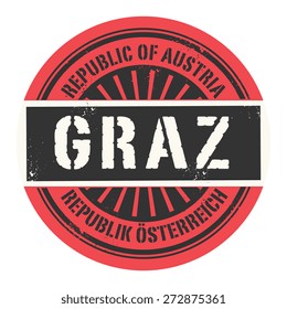 Grunge rubber stamp with the text Republic of Austria, Graz, vector illustration