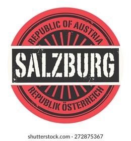Grunge rubber stamp with the text Republic of Austria, Salzburg, vector illustration