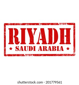 Grunge rubber stamp with text Riyadh-Saudi Arabia,vector illustration
