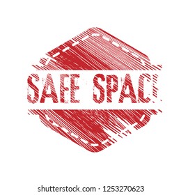 grunge rubber stamp with the text safe space. safe space grunge rubber stamp, label, badge, logo,seal