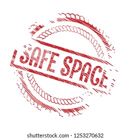 grunge rubber stamp with the text safe space. safe space grunge rubber stamp, label, badge, logo,seal