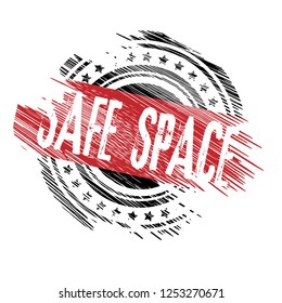 grunge rubber stamp with the text safe space. safe space grunge rubber stamp, label, badge, logo,seal