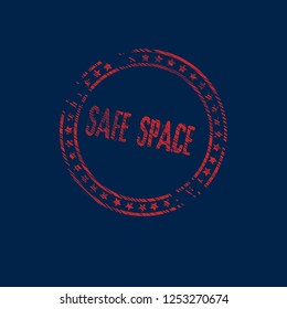 grunge rubber stamp with the text safe space. safe space grunge rubber stamp, label, badge, logo,seal