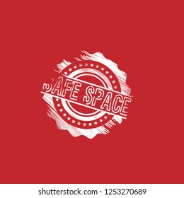 grunge rubber stamp with the text safe space. safe space grunge rubber stamp, label, badge, logo,seal