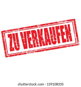 Grunge rubber stamp with text For Sale(german language);Zu Verkaufen,vector illustration