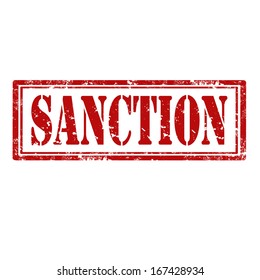 Grunge rubber stamp with text Sanction,vector illustration