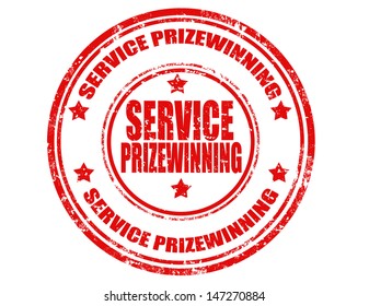 Grunge rubber stamp with text Service prizewinning,vector illustration