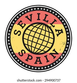 Grunge rubber stamp with the text Sevilla, Spain, vector illustration