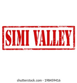 Grunge rubber stamp with text Simi Valley,vector illustration