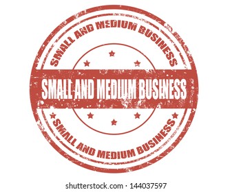 Grunge rubber stamp with text small and medium business,vector illustration
