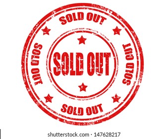 Grunge rubber stamp with text Sold out,vector illustration