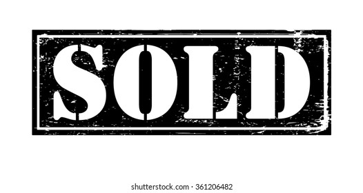Grunge rubber stamp with text "sold" inside,vector illustration