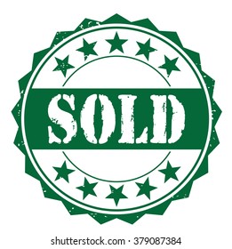 grunge rubber stamp with text "sold" on white, vector illustration