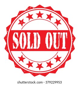 grunge rubber stamp with text "sold out" on white, vector illustration