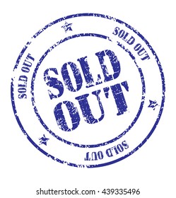 grunge rubber stamp with text "sold out" on white, vector illustration