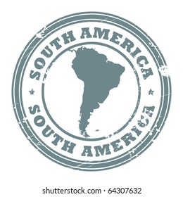 Grunge rubber stamp with the text South America written inside the stamp, vector illustration