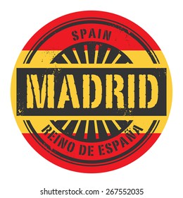 Grunge rubber stamp with the text Spain, Madrid, vector illustration