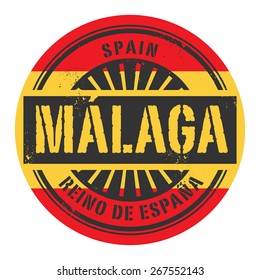 Grunge rubber stamp with the text Spain, Malaga, vector illustration