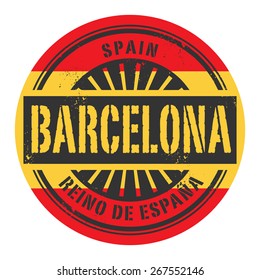 Grunge rubber stamp with the text Spain, Barcelona, vector illustration