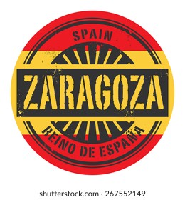 Grunge rubber stamp with the text Spain, Zaragoza, vector illustration