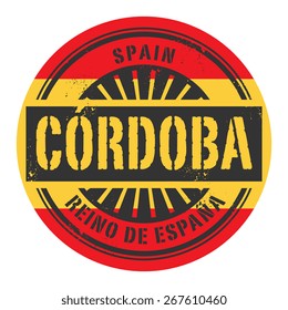 Grunge rubber stamp with the text Spain, Cordoba, vector illustration
