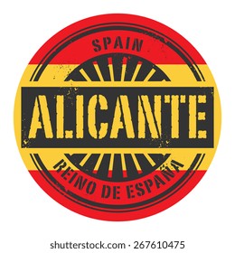 Grunge rubber stamp with the text Spain, Alicante, vector illustration