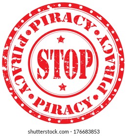 Grunge rubber stamp with text Stop Piracy,vector illustration