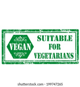 Grunge rubber stamp with text Suitable For Vegetarians,vector illustration