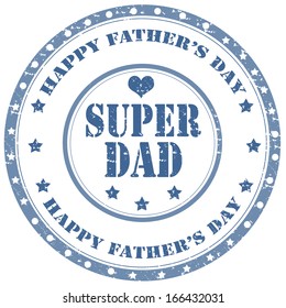 Grunge rubber stamp with text Super Dad,vector illustration