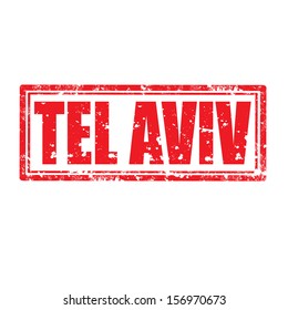 Grunge rubber stamp with text Tel Aviv,vector illustration