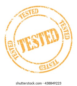 grunge rubber stamp with text "tested" on white, vector illustration