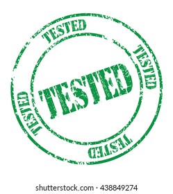 grunge rubber stamp with text "tested" on white, vector illustration
