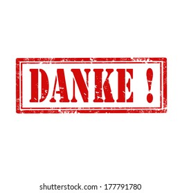 Grunge rubber stamp with text Thank You( Danke in german language),vector illustration