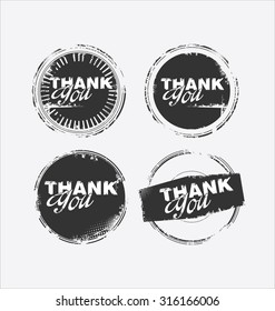 grunge rubber stamp with the text thank you