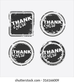 grunge rubber stamp with the text thank you