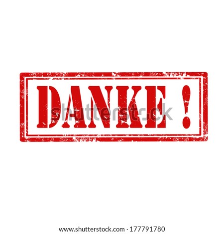 Grunge rubber stamp with text Thank You( Danke in german language),vector illustration