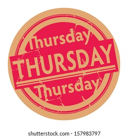 Grunge rubber stamp with the text Thursday written inside the stamp, vector illustration