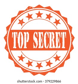 grunge rubber stamp with text "top secret" on white, vector illustration