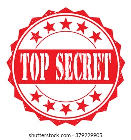 grunge rubber stamp with text "top secret" on white, vector illustration